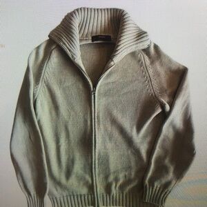 Men's Beige Cardigan Sweater